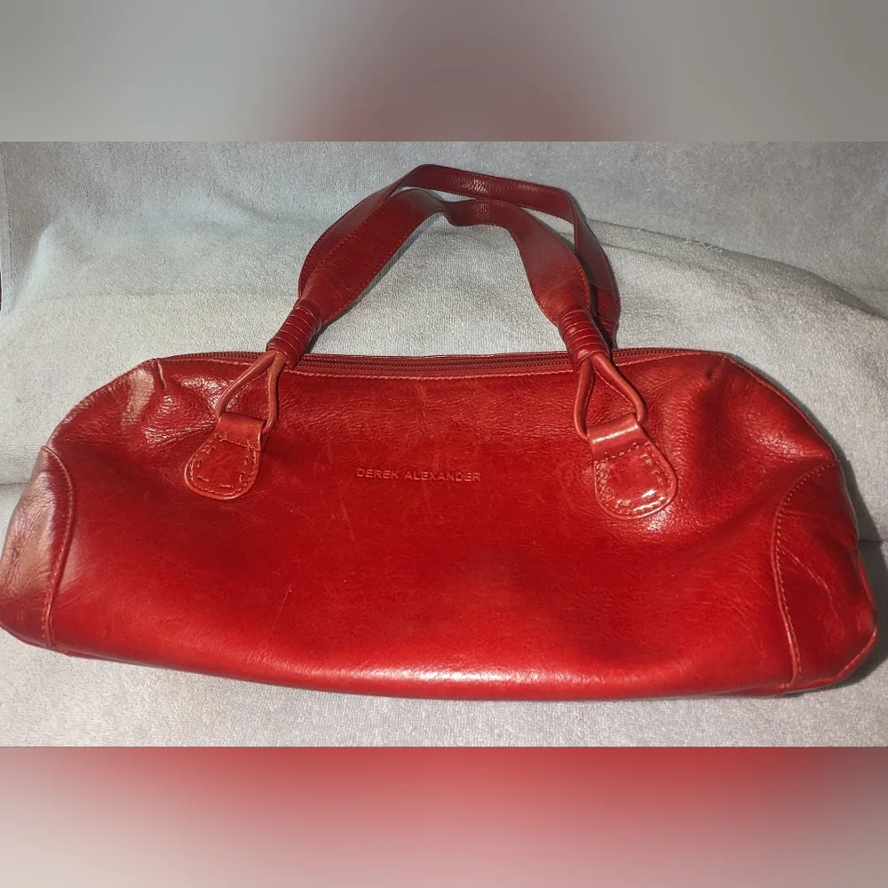 Derek Alexander red leather shoulder bag.